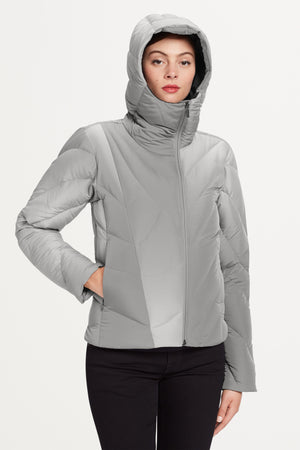 Down Hoodie Jacket   Cape Ombre