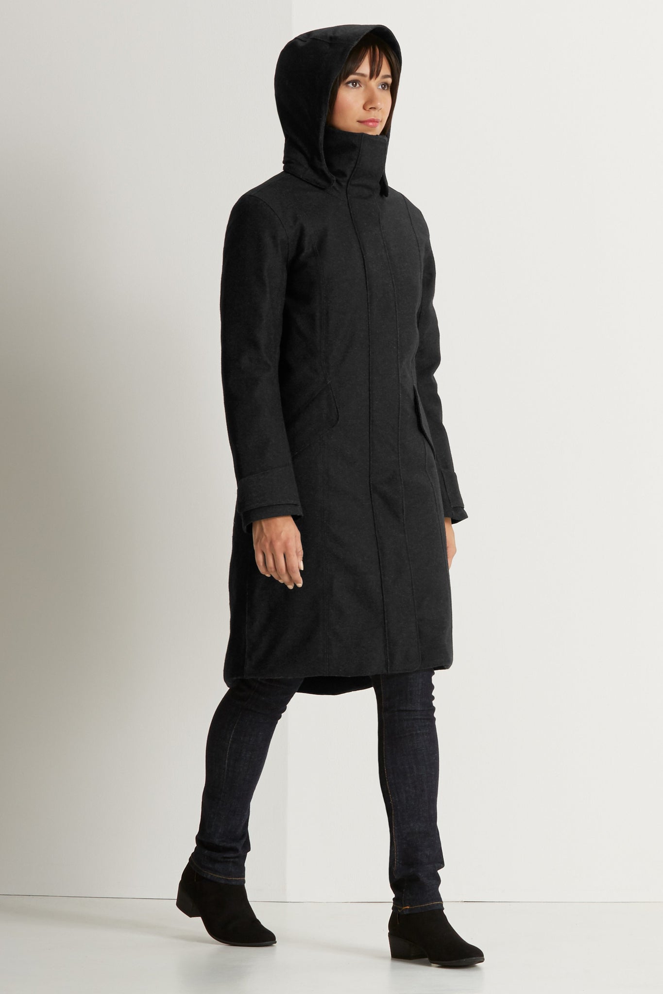 Prato Wool Down Trench - Caviar Heather