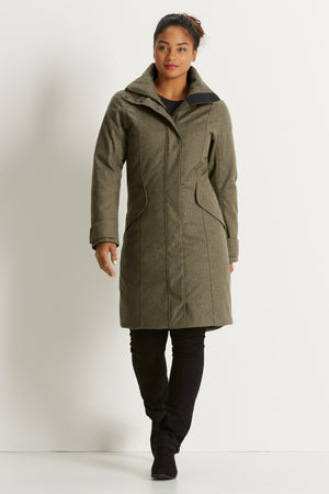 Prato Wool Down Trench   Surplus Heather