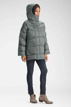 women's oversized stockholm down trench   basalt stripe