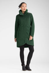 women's splendor down hooded trench coat - spruce