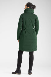 women's splendor down hooded trench coat - spruce