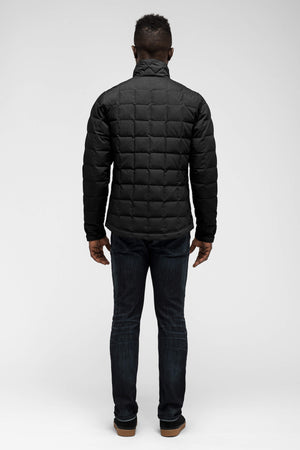 men's zip front utility down jacket   caviar