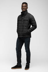 men's zip front utility down jacket - caviar