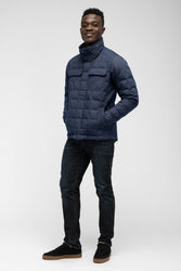 men's zip front utility down jacket - prussian heather