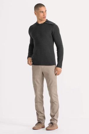 men's recycled wool stealth crew neck sweater   caviar heather
