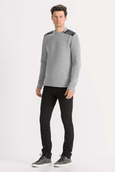 men's recycled wool stealth crew neck sweater - cape heather