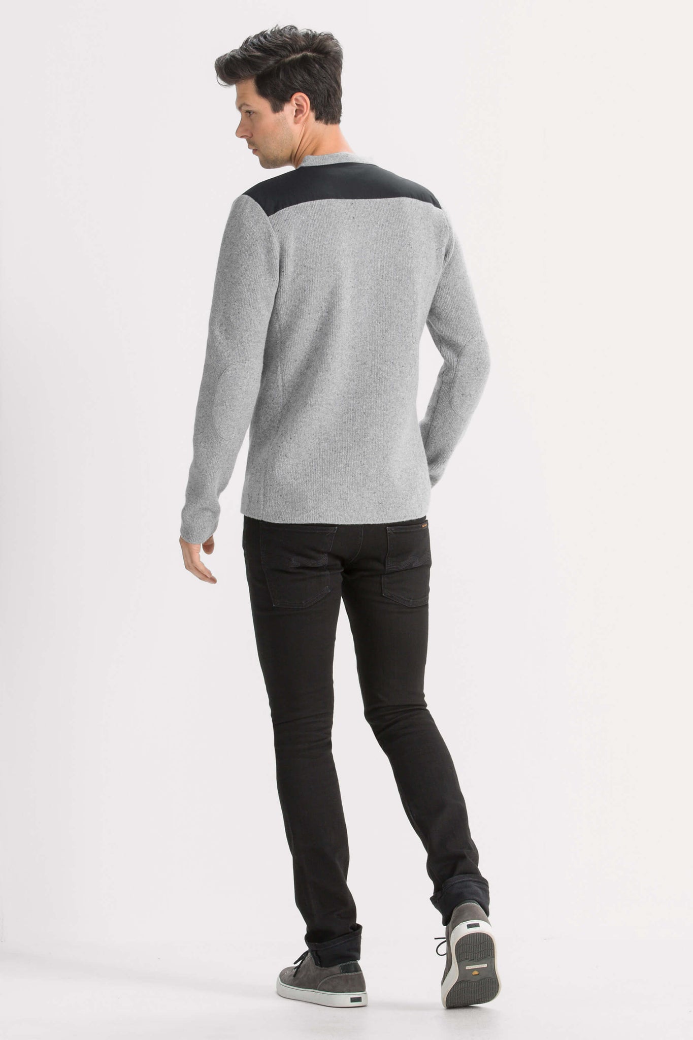 men's recycled wool stealth crew neck sweater - cape heather