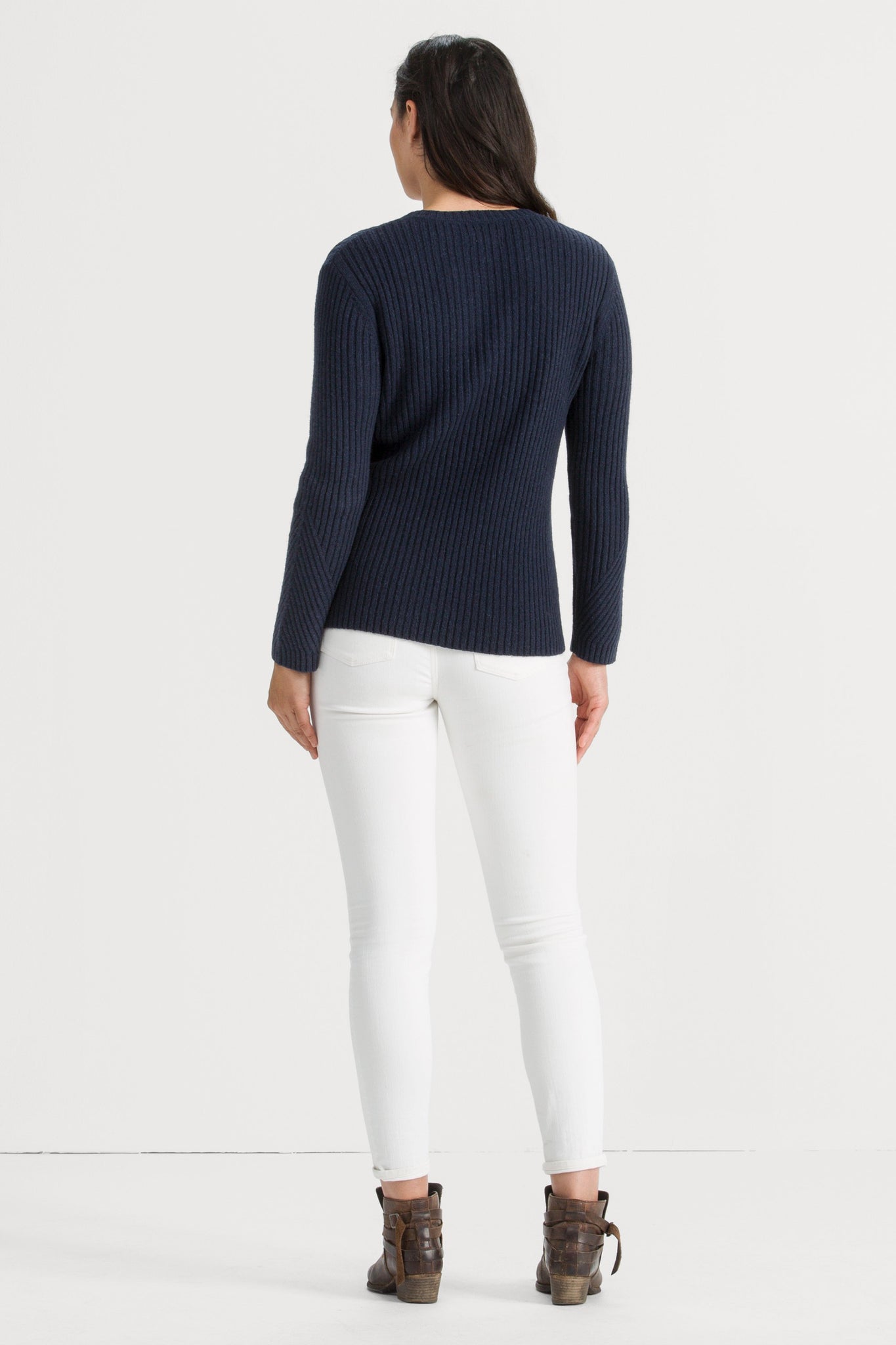 Courchevel Crew Neck Sweater - Navy Heather