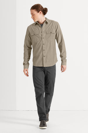 Twisted Button Down Shirt   Sable