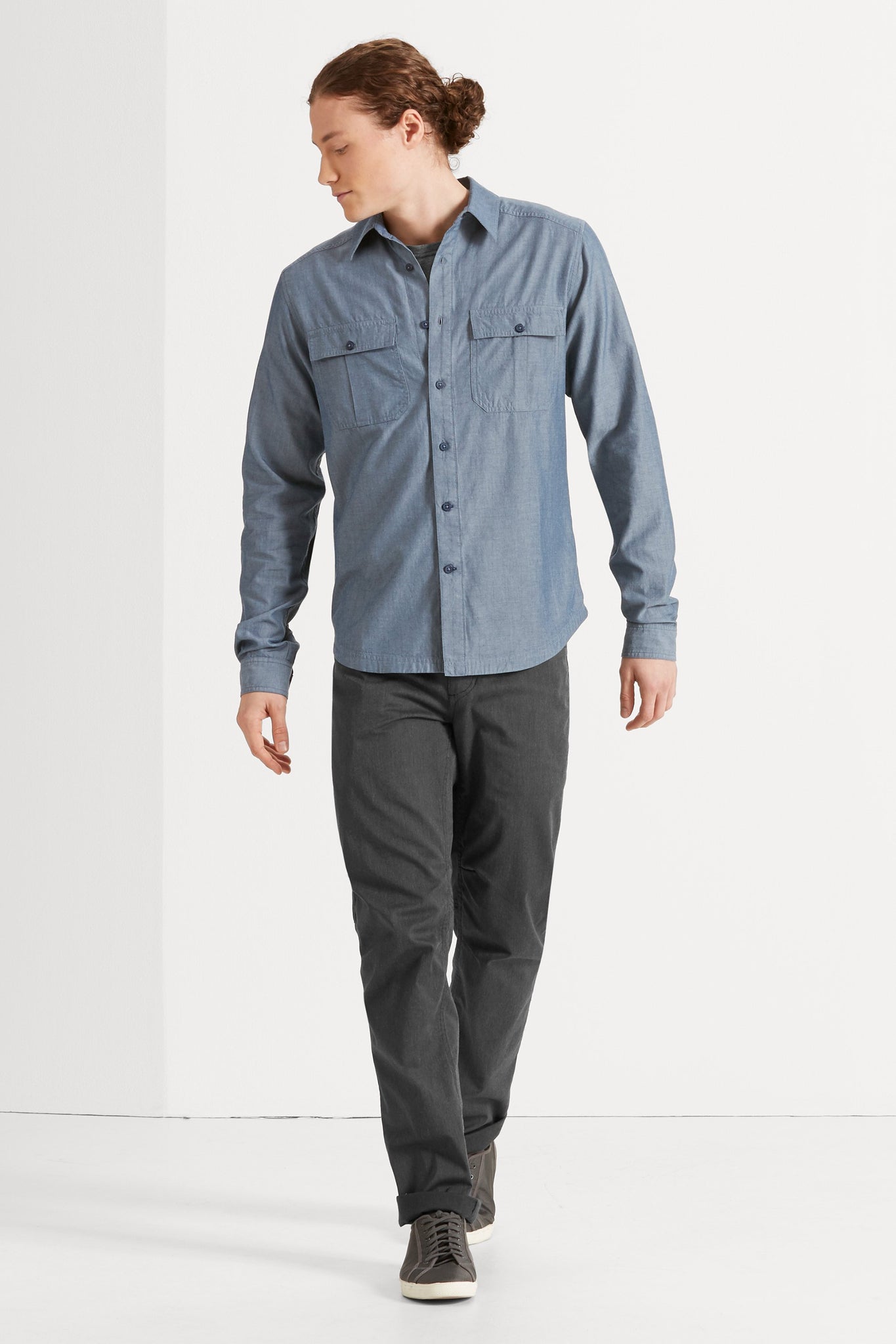 Twisted Button Down Shirt - Space