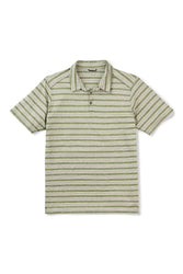 men's short sleeve kanab hemp blend polo - cedar stripe