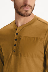 Wander Long Sleeve Henley - Curry