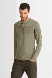Wander Long Sleeve Henley - Vetiver