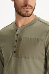 Wander Long Sleeve Henley - Vetiver