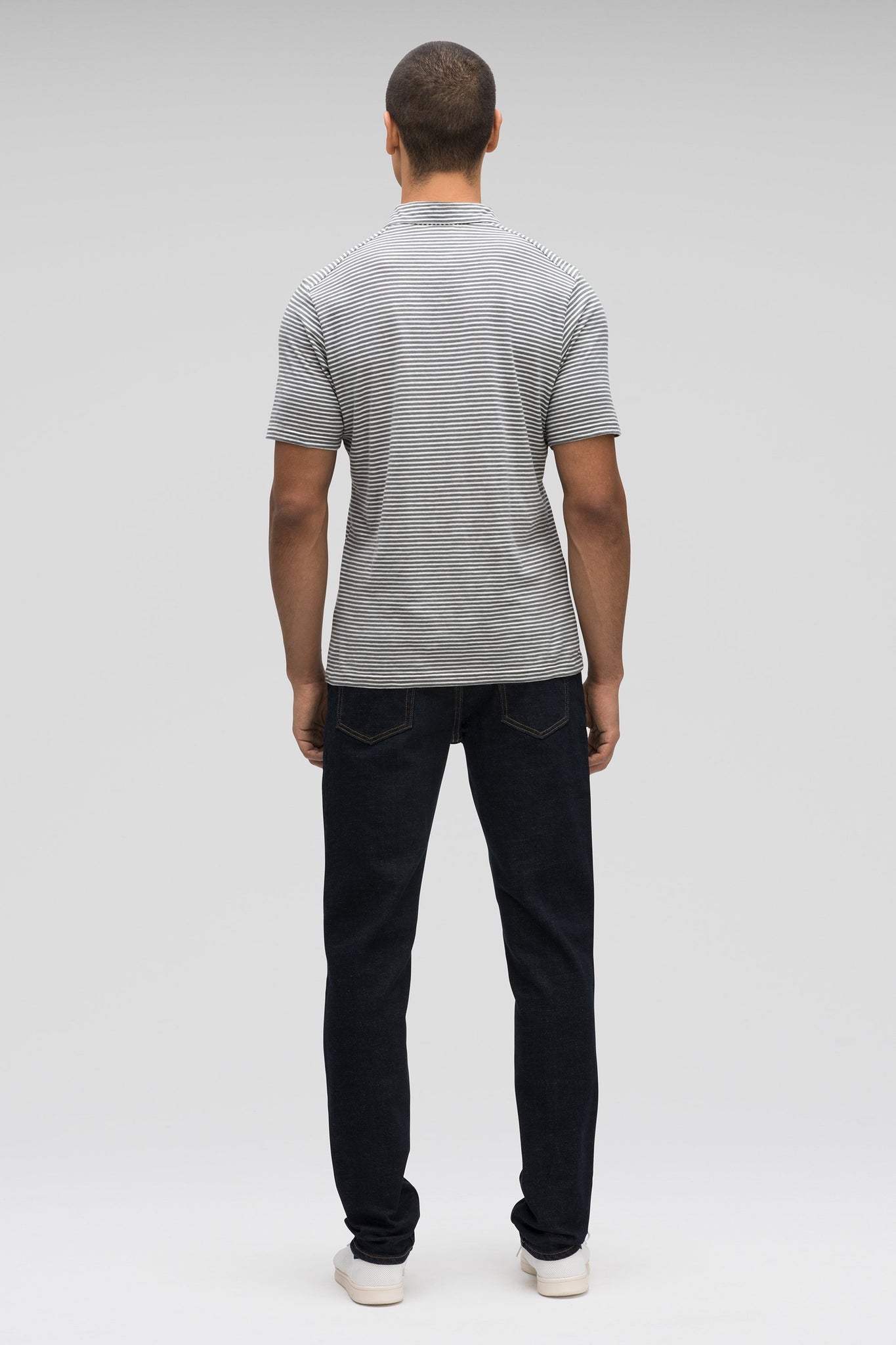 men's basis short sleeve organic cotton polo - cape stripe