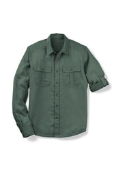 men's aere long sleeve button up shirt - loden check