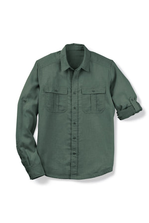 men's aere long sleeve button up shirt   loden check