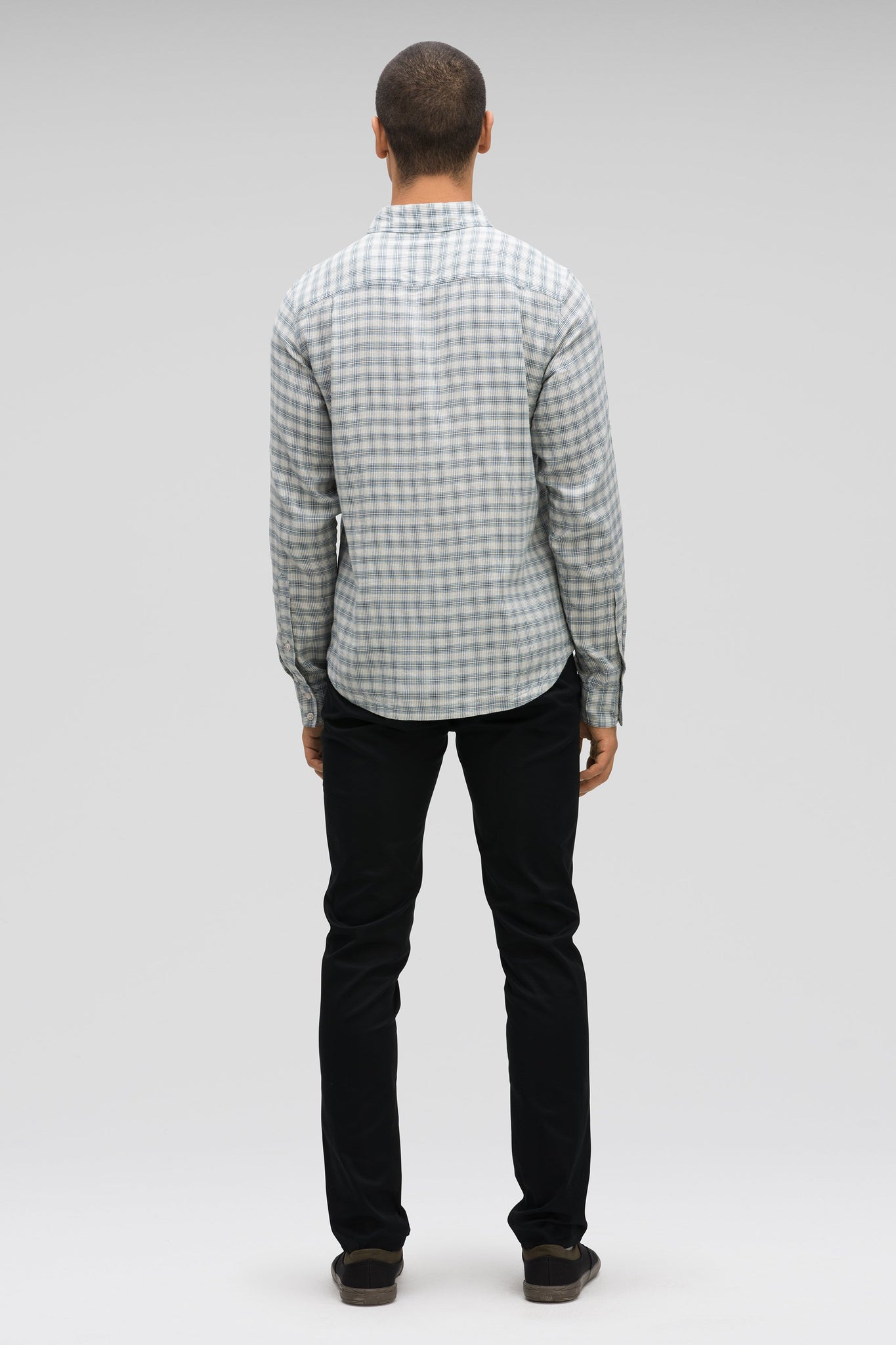 men's aere long sleeve button up shirt - lagoon plaid