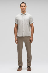 men's aere short sleeve button up shirt - zinc check