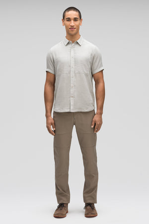 men's aere short sleeve button up shirt   zinc check