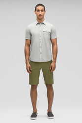 men's bloq short sleeve button up shirt - zinc
