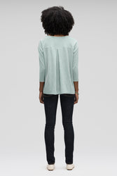 women's basis organic cotton boatneck shirt - mallard stripe