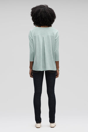 women's basis organic cotton boatneck shirt   mallard stripe