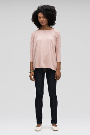 women's basis organic cotton boatneck shirt   rosen stripe