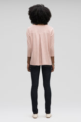 women's basis organic cotton boatneck shirt - rosen stripe