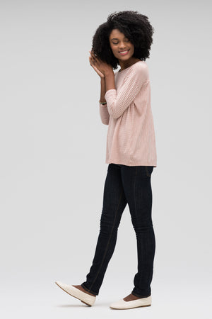 women's basis organic cotton boatneck shirt   rosen stripe