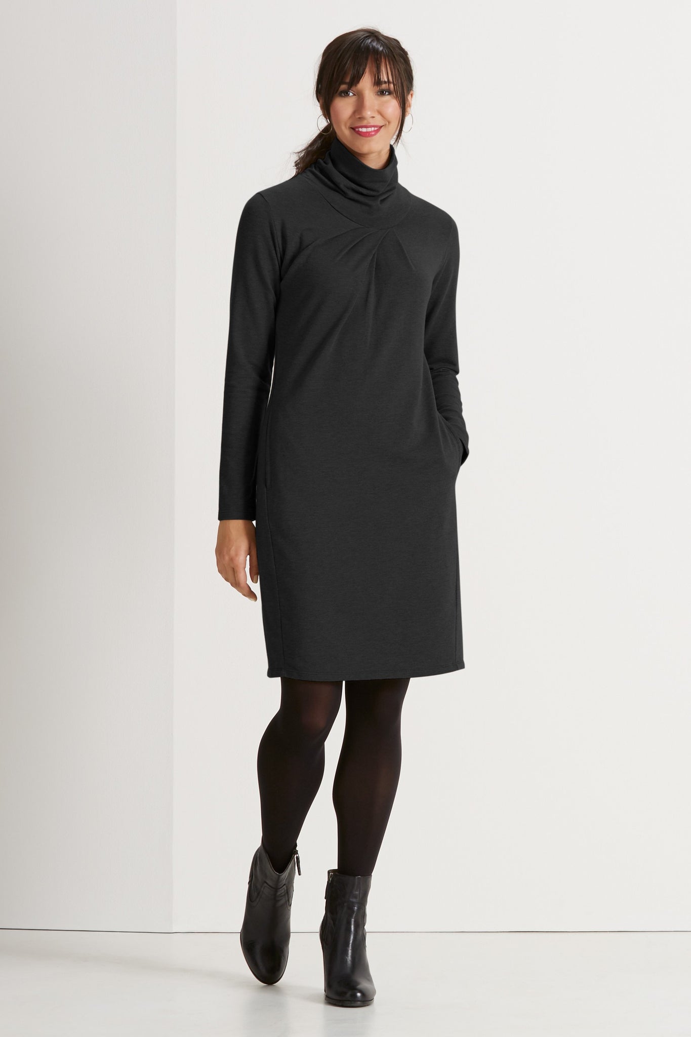 Elementerry French Terry Pleat Dress