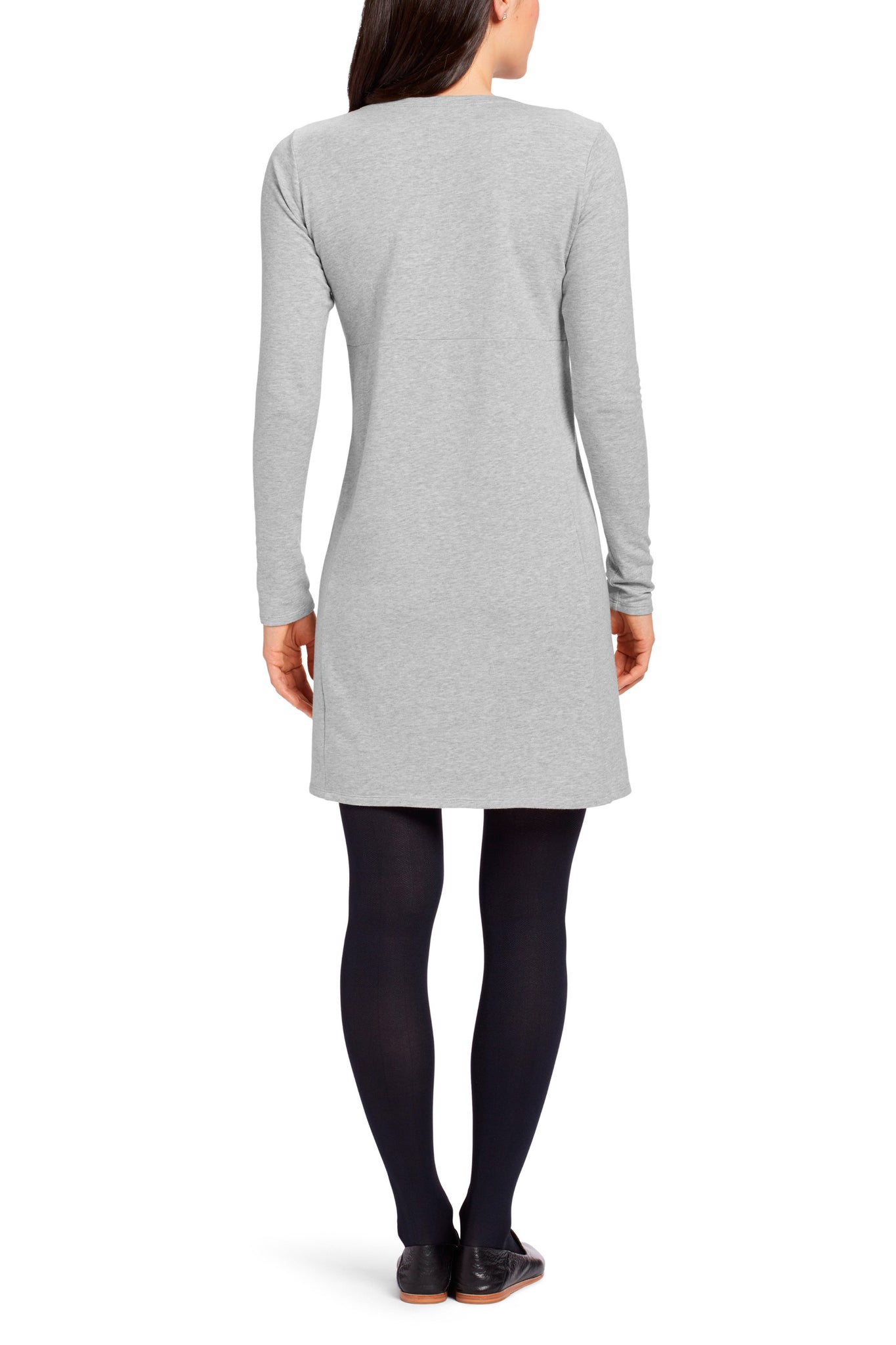 Heathered Elementerry Boat Neck Dress - Zinc Heather