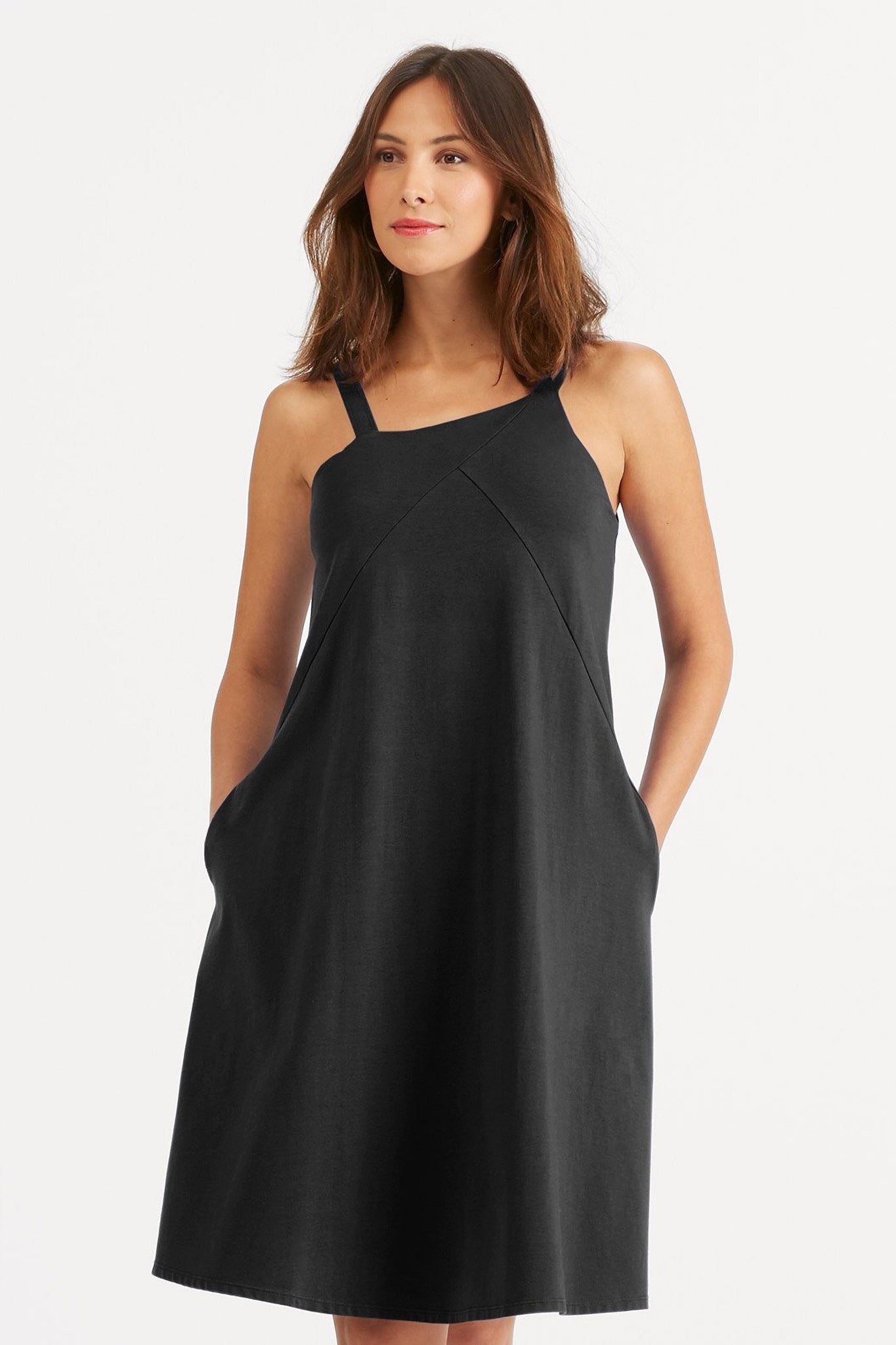 Asym Tank Dress - Caviar
