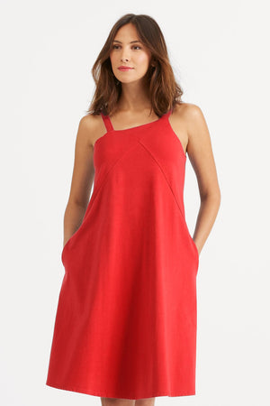 Asym Tank Dress   Cayenne
