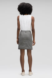 women's stretch motil button front skirt - cape heather