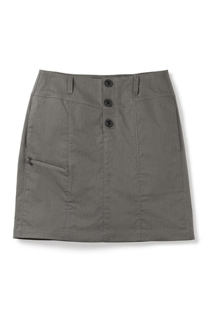 women's stretch motil button front skirt   cape heather