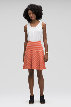 astir swing knit a line skirt   terracotta stripe