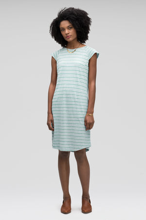 women's kanab capsleeve casual dress   jade stripe