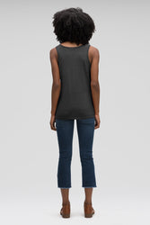 women's kanab notch neck tank top - caviar heather