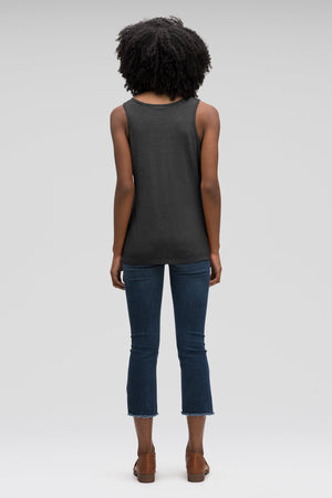 women's kanab notch neck tank top   caviar heather
