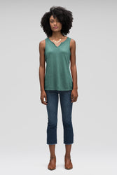 women's kanab notch neck tank top - mallard heather