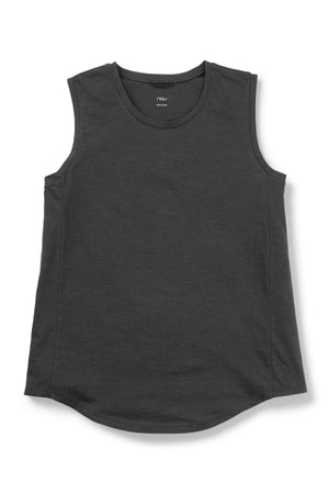 women's strie sleeveless muscle tank   caviar
