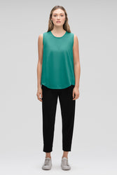 women's strie sleeveless muscle tank - jade
