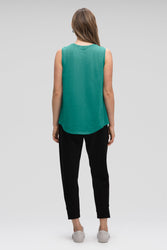 women's strie sleeveless muscle tank - jade