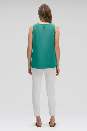 women's strie henley tank top   jade