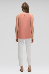 women's strie henley tank top - rosen