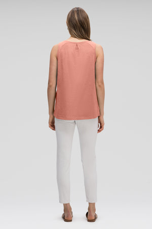 women's strie henley tank top   rosen