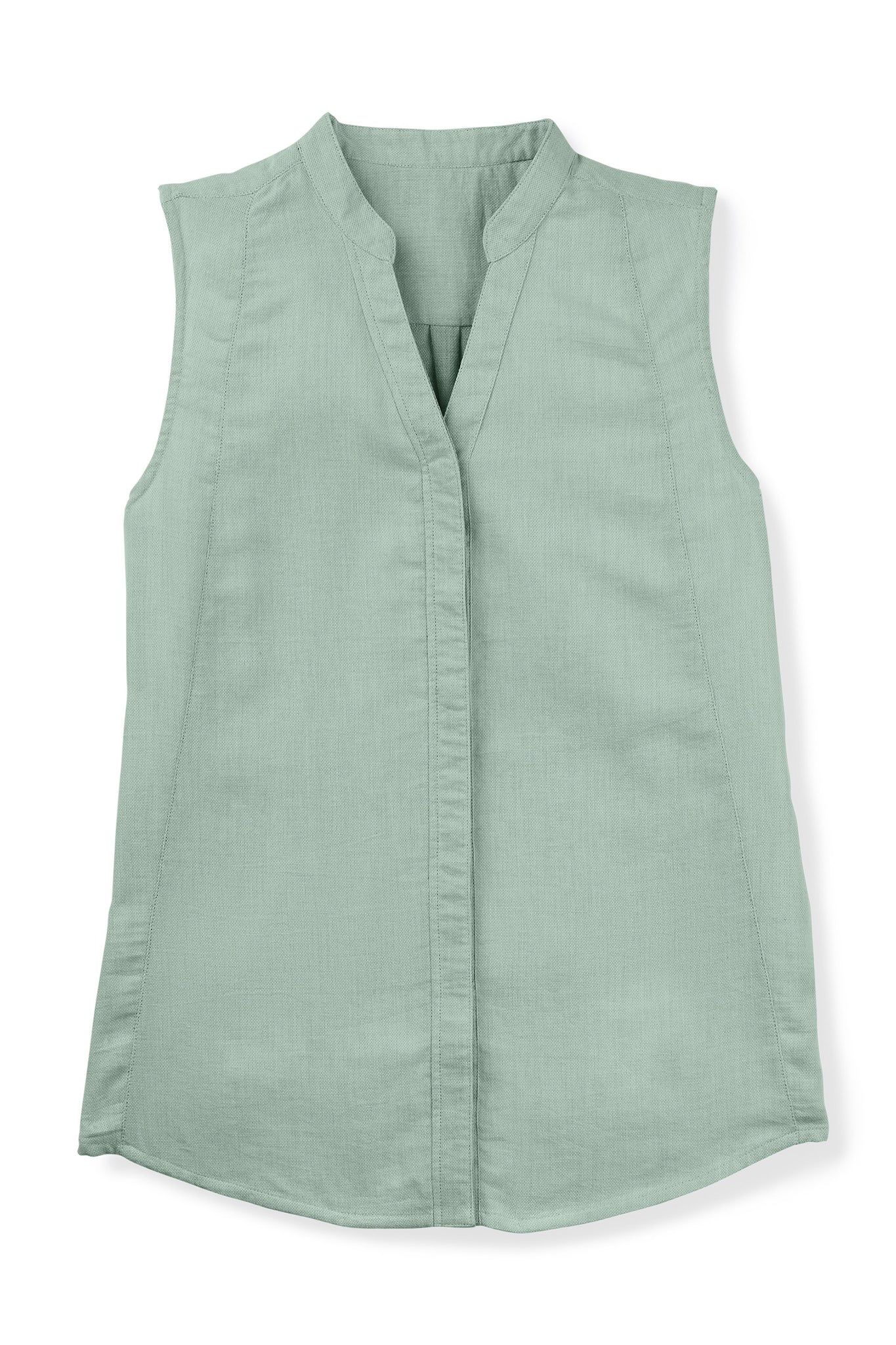 women's sleeveless woven shirt - jade check