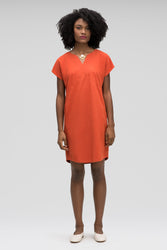 women's flaxible mod shift dress - terracotta